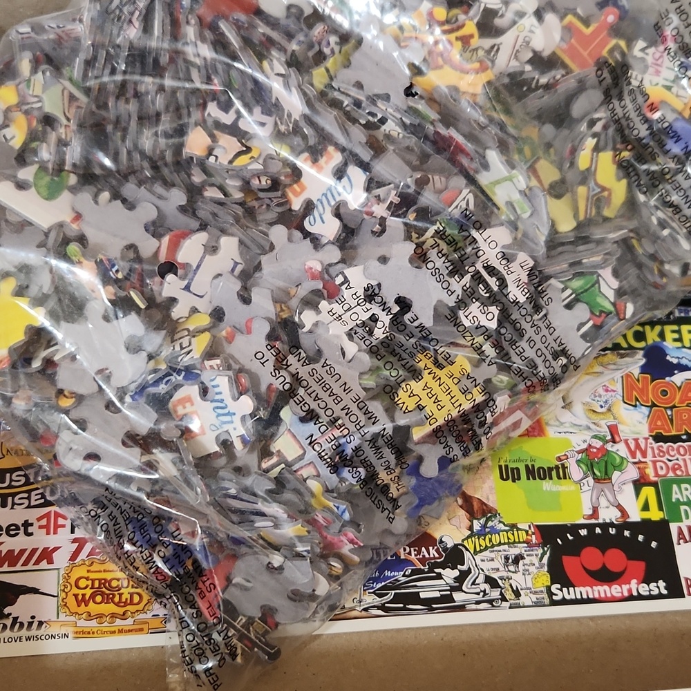 2/$20 WHITE MOUNTAIN PUZZLES 1000 pc I LOVE COLORADO & WISCONSIN Collage Girard - Picture 6 of 10